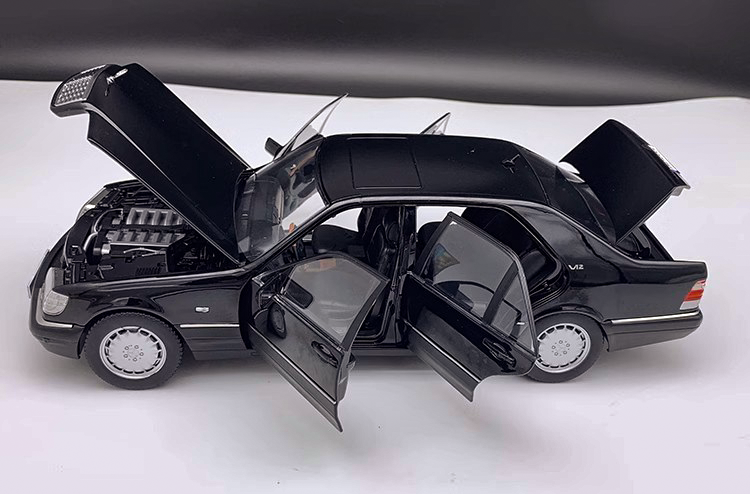 1/18 original 1990 Mercedes-Benz S600 W140 Tiger Head Benz Black diecast car model classic car