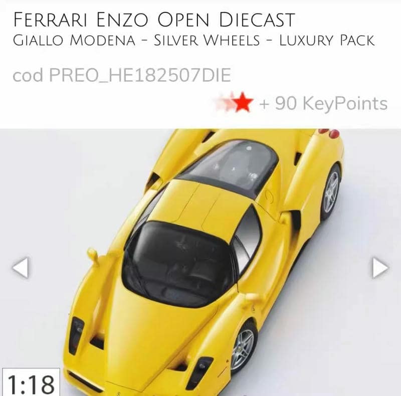 BBR 1:18 Ferrari Enzo Full-Opening Diecast Model – YX car model