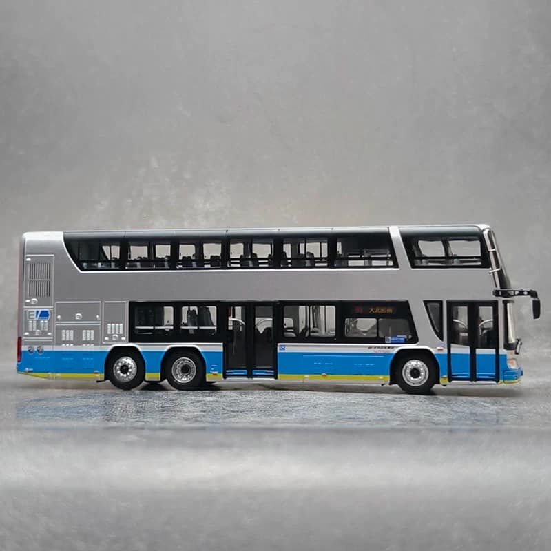 1:64 Beijing Bus Route 91 Ankai Double-Decker Electric Bus Diecast Model