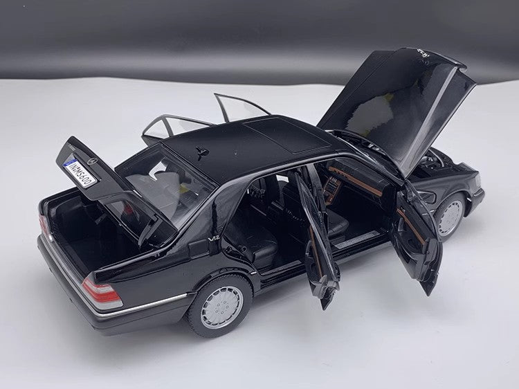 1/18 original 1990 Mercedes-Benz S600 W140 Tiger Head Benz Black diecast car model classic car