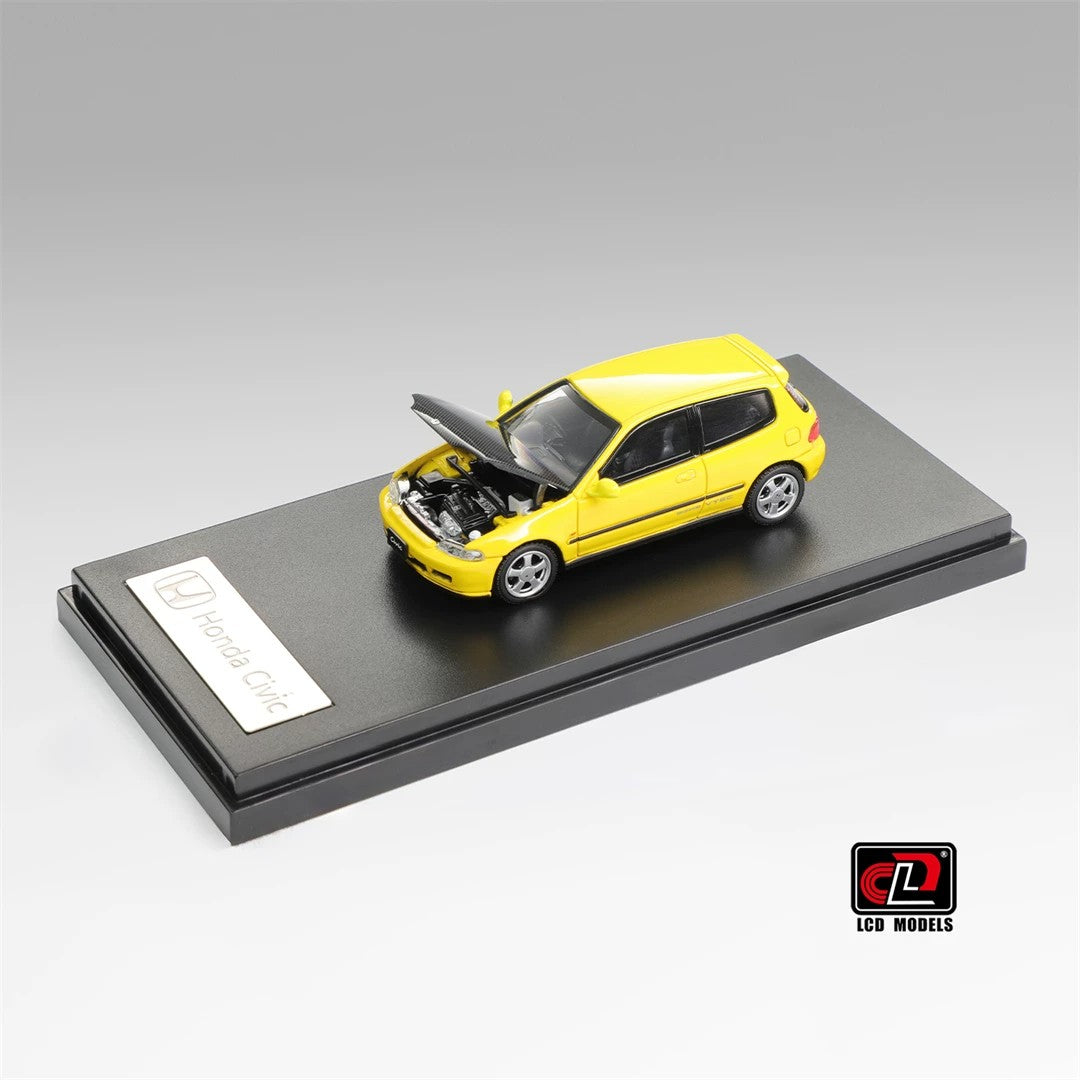 LCD Models 1:64 Honda Civic SiR II EG6 Diecast Model Car – Opening Hood JDM Hatchback Collectible