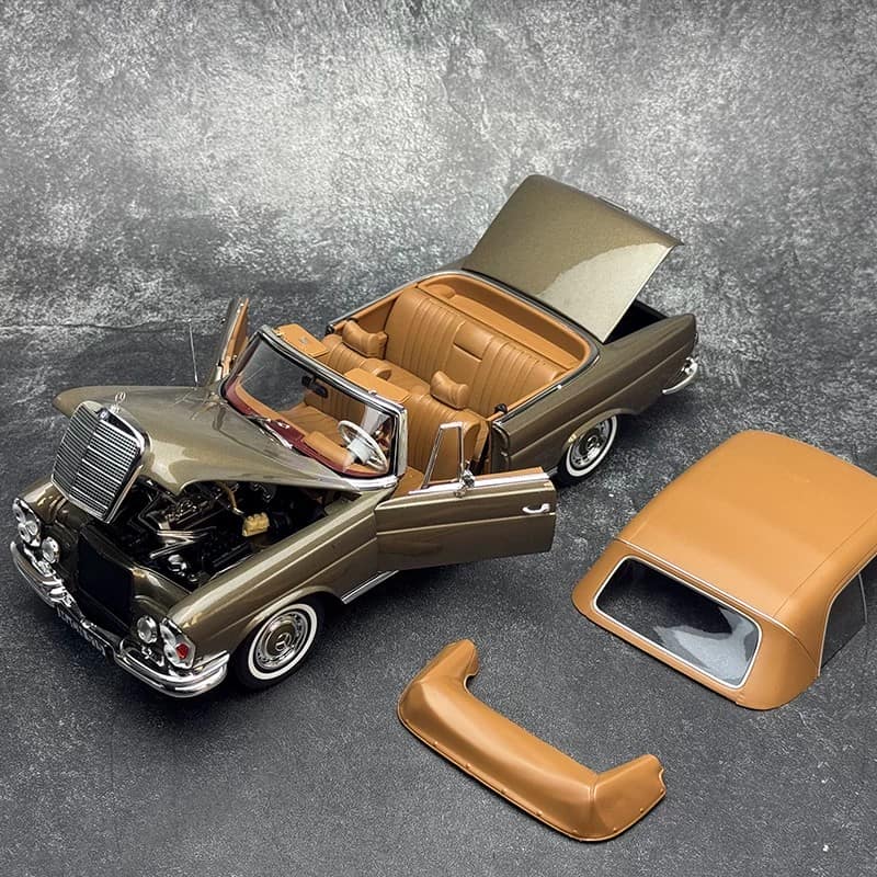 NOREV 1:18 Mercedes-Benz 280 SE Cabriolet W111 Diecast Model Car – Removable Soft-Top Roof Collectible