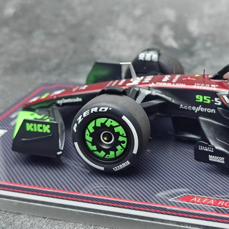 Alfa Romeo F1 C43 – #24 Zhou Guanyu Belgium GP Edition 1:18 Scale Model by Kilo NZG (Alloy Shell + Display Base & Cover)