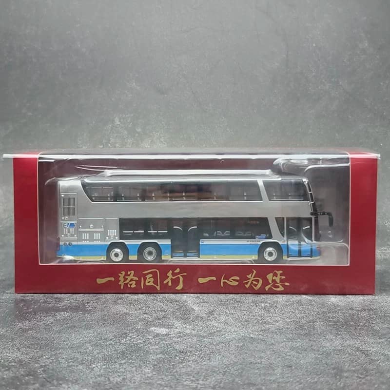 1:64 Beijing Bus Route 91 Ankai Double-Decker Electric Bus Diecast Model