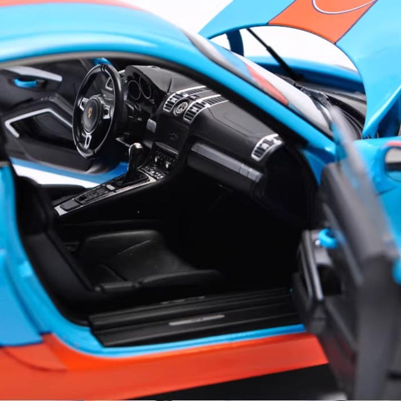 Schuco 1:18 Porsche Cayman GT4 – Gulf Edition Alloy Model