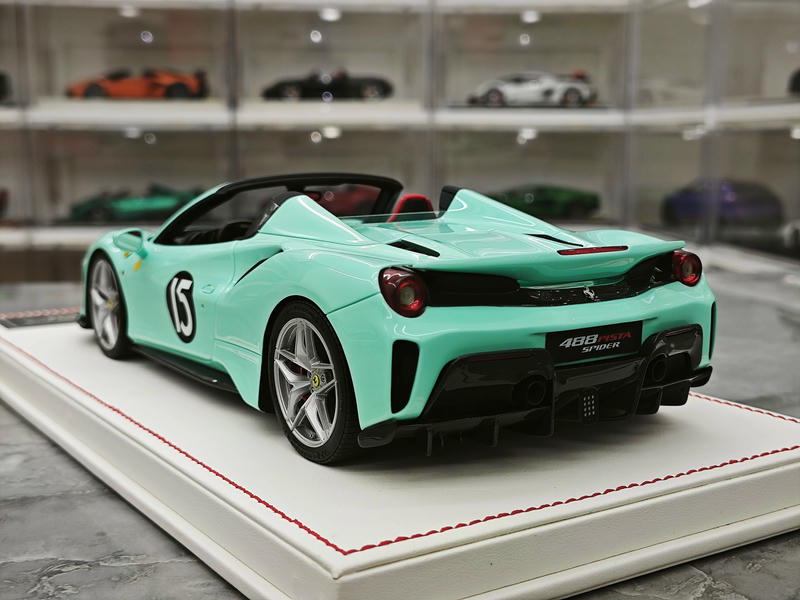 Dino Model 1:18 Ferrari 488 Pista Spider Resin Model – Tiffany Blue