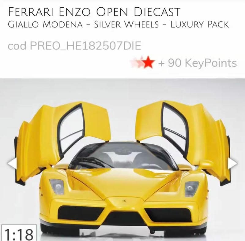 BBR 1:18 Ferrari Enzo Full-Opening Diecast Model – YX car model