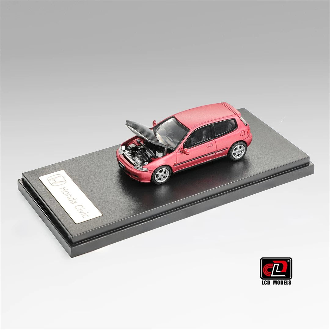 LCD Models 1:64 Honda Civic SiR II EG6 Diecast Model Car – Opening Hood JDM Hatchback Collectible