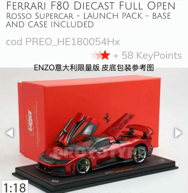 BBR 1:18 Ferrari Enzo Full-Opening Diecast Model – YX car model