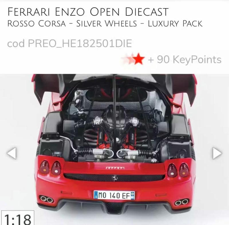 BBR 1:18 Ferrari Enzo Full-Opening Diecast Model – YX car model