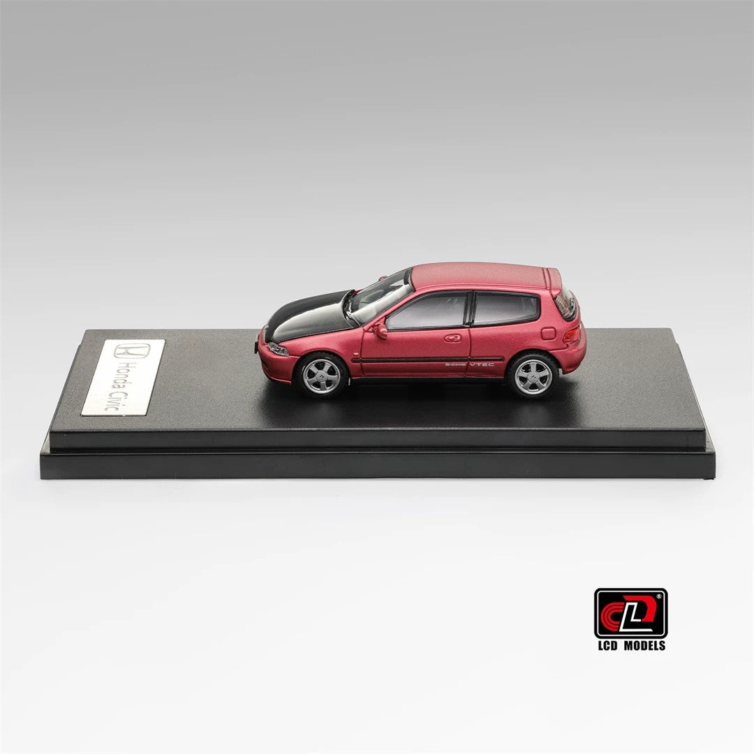 LCD Models 1:64 Honda Civic SiR II EG6 Diecast Model Car – Opening Hood JDM Hatchback Collectible