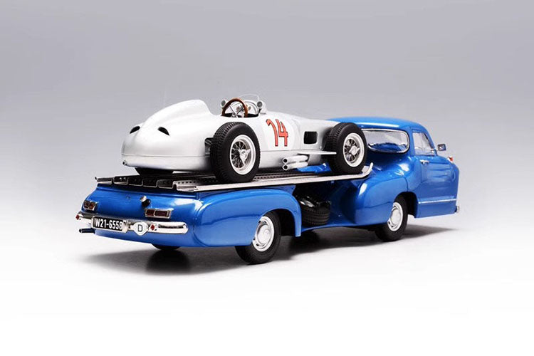 IVY Blue Miracle 1:18 Anhänger Transportfahrzeug Renntransporter Legierung Automodell