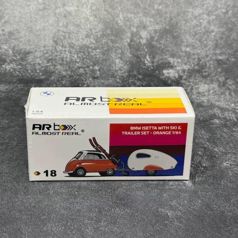 Almost Real 1:64 BMW Isetta Firefighting Camper Trailer Diecast Model – Alloy Collectible Set
