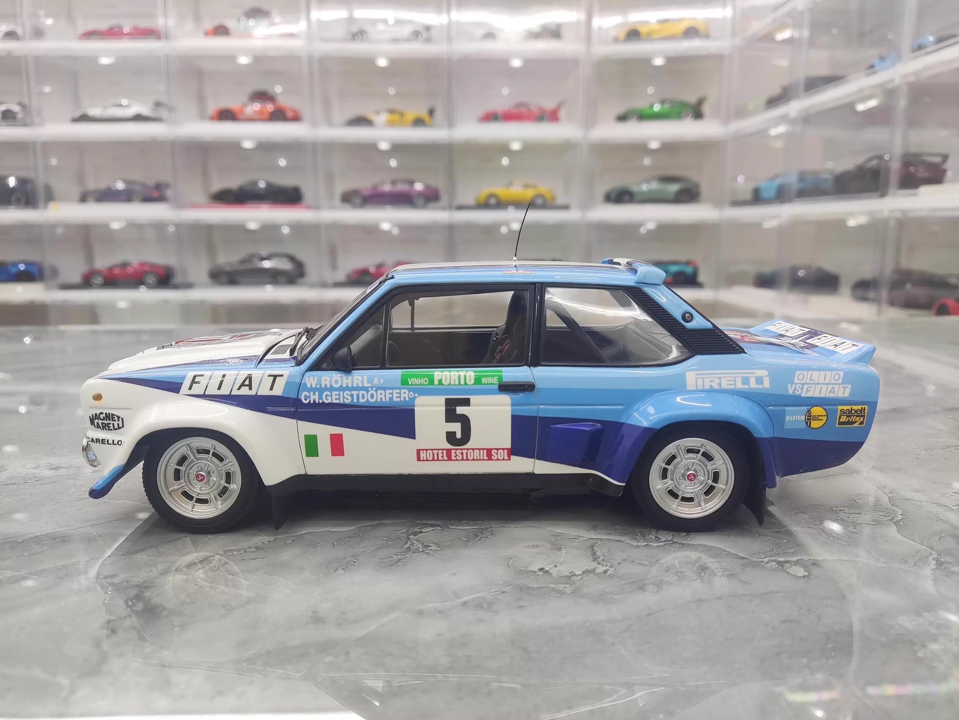 Fiat 131 1:18 Diecast Model by Kyosho (No. 5 Rally Livery – Collector's Static Edition)
