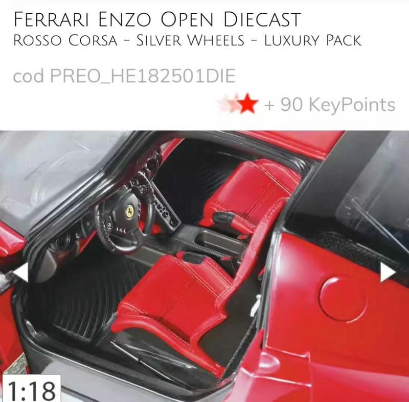 BBR 1:18 Ferrari Enzo Full-Opening Diecast Model – YX car model