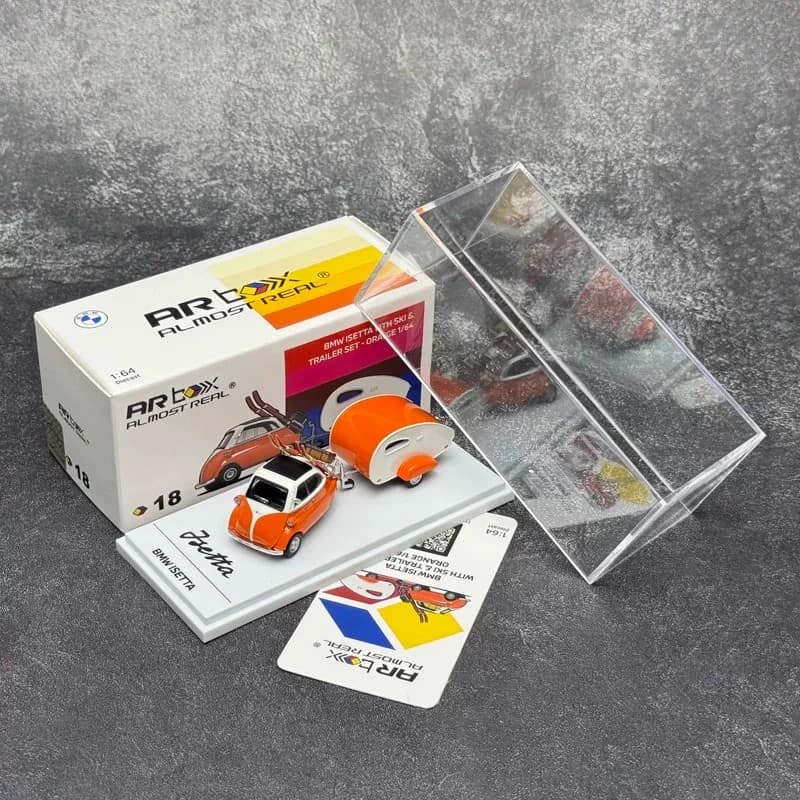 Almost Real 1:64 BMW Isetta Firefighting Camper Trailer Diecast Model – Alloy Collectible Set