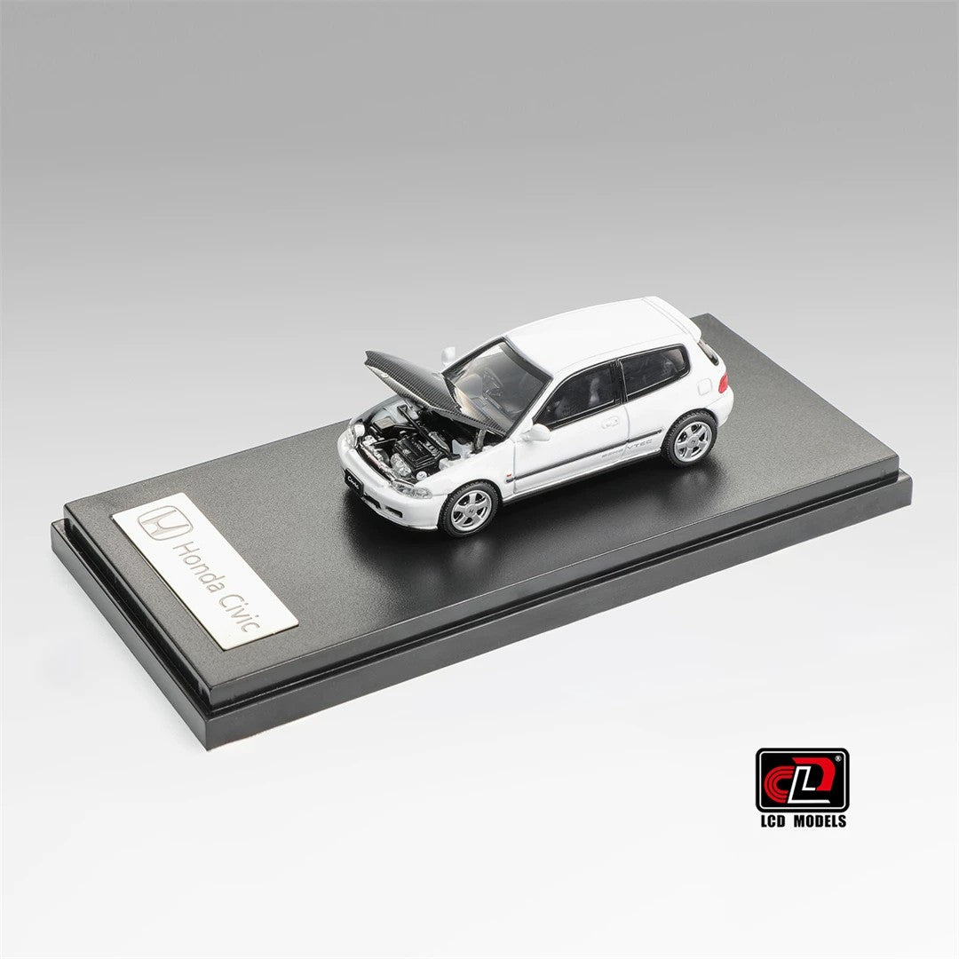 LCD Models 1:64 Honda Civic SiR II EG6 Diecast Model Car – Opening Hood JDM Hatchback Collectible