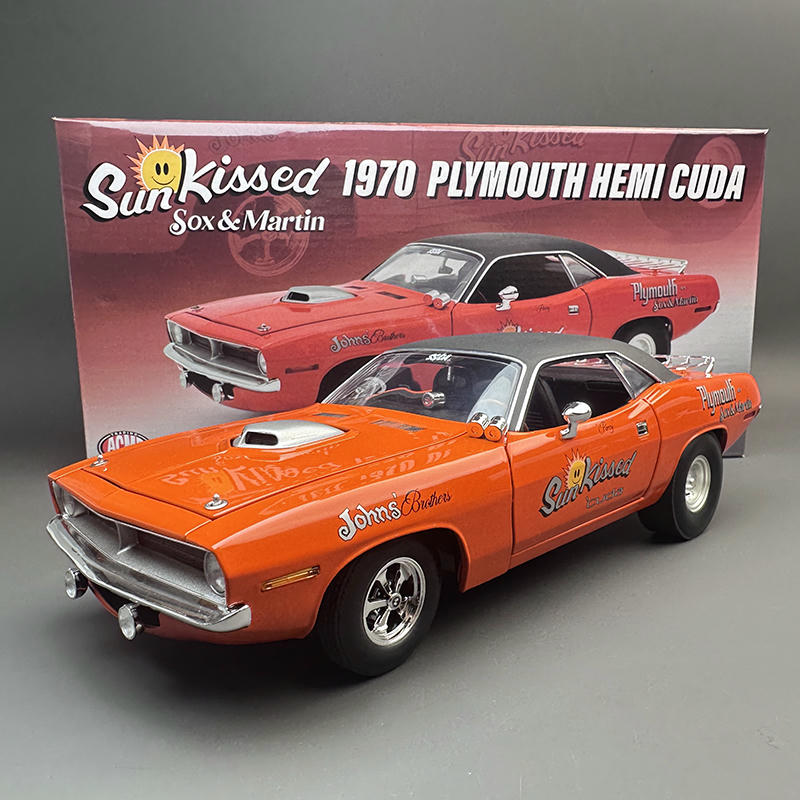 ACME 1:18 Plymouth 1970 HEMI Cuda Diecast Model — Orange – YX car