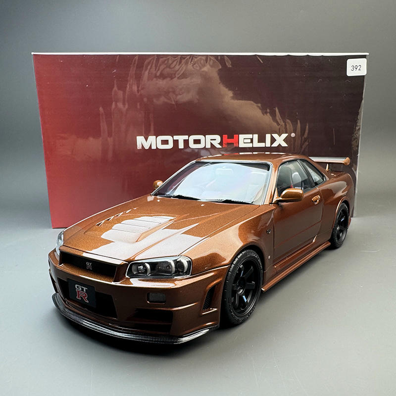 MotorHelix 1:18 Nissan GT-R R34 Metallic Bronze Diecast Car