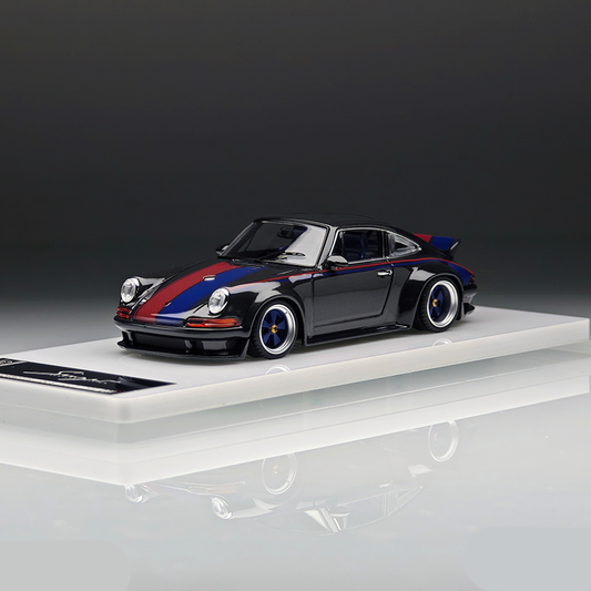 ZINCIT 1:43 Porsche 911 Singer DLS Red &amp; Blue Stripes Full Carbon Diecast Model Car