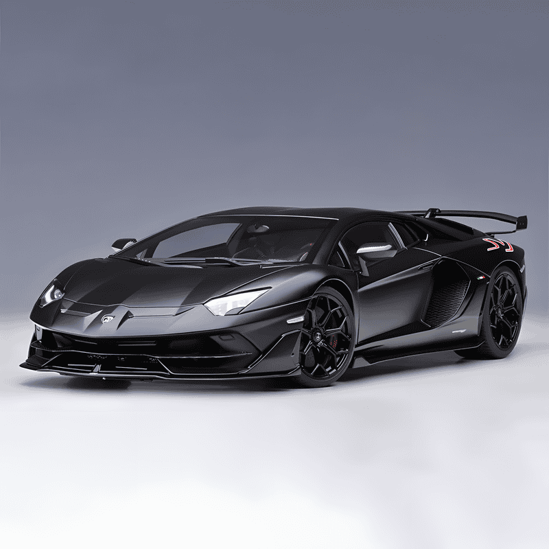 AutoArt Lamborghini Aventador SVJ 1:18 Scale Diecast Model – Diecast Supercar Collection（Black）