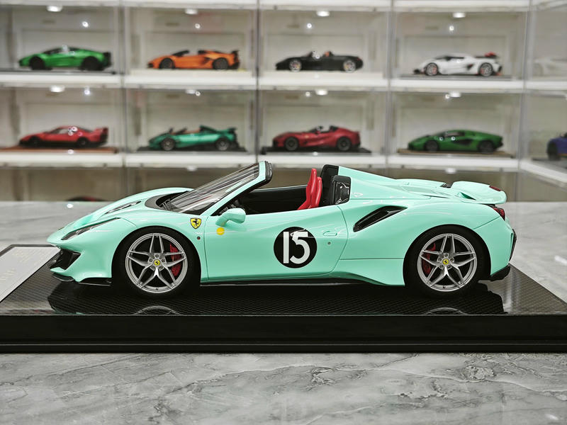 Dino Model 1:18 Ferrari 488 Pista Spider Resin Model – Tiffany Blue