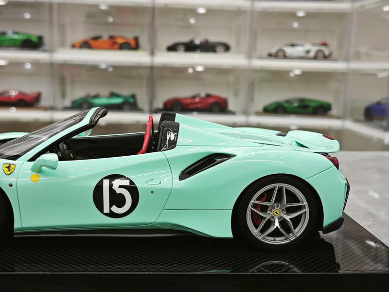 Dino Model 1:18 Ferrari 488 Pista Spider Resin Model – Tiffany Blue