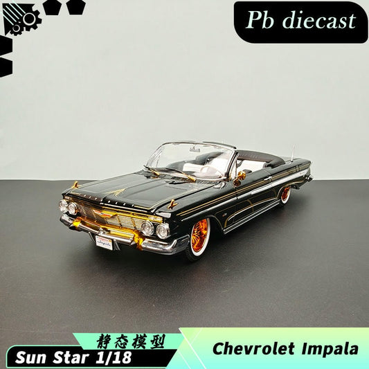 SunStar 1:18 1961 Chevrolet Impala Lowrider Alloy Diecast Model – Adjustable Suspension Edition