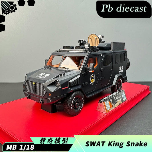 MB 1:18 Huakai “King Snake” Armored Explosion-Proof Police Car Model – Resin Super-Scale Collector’s Edition