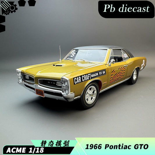 ACME 1:18 1966 Pontiac GTO Diecast Car – Gold