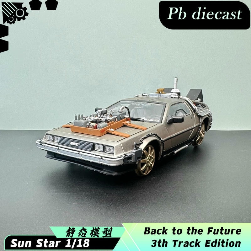 SunStar 1:18 Back to the Future Part III Time Machine Diecast Model 2714# – Movie Car Collection