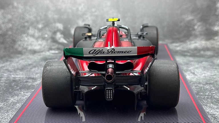 Alfa Romeo F1 C43 – #24 Zhou Guanyu Spain GP Edition&nbsp;1:18 Scale Model by Kilo NZG (Alloy Shell + Display Base & Cover)
