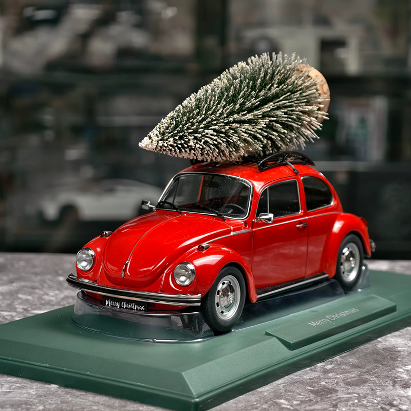 NOREV 1:18 Christmas Edition Volkswagen Beetle, Porsche 911 &amp; Fiat 500 Diecast Model Cars