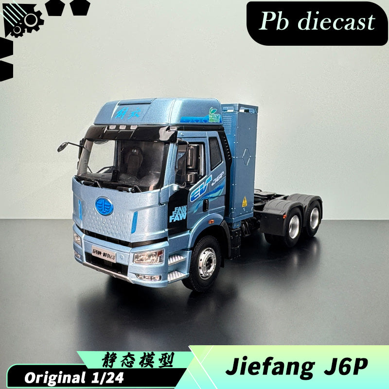 Jiefang J6P New Energy Blue Road 1:24 Die-Cast Model Truck (Alloy Edition)