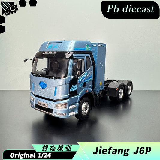 Jiefang J6P New Energy Blue Road 1:24 Die-Cast Model Truck (Alloy Edition)
