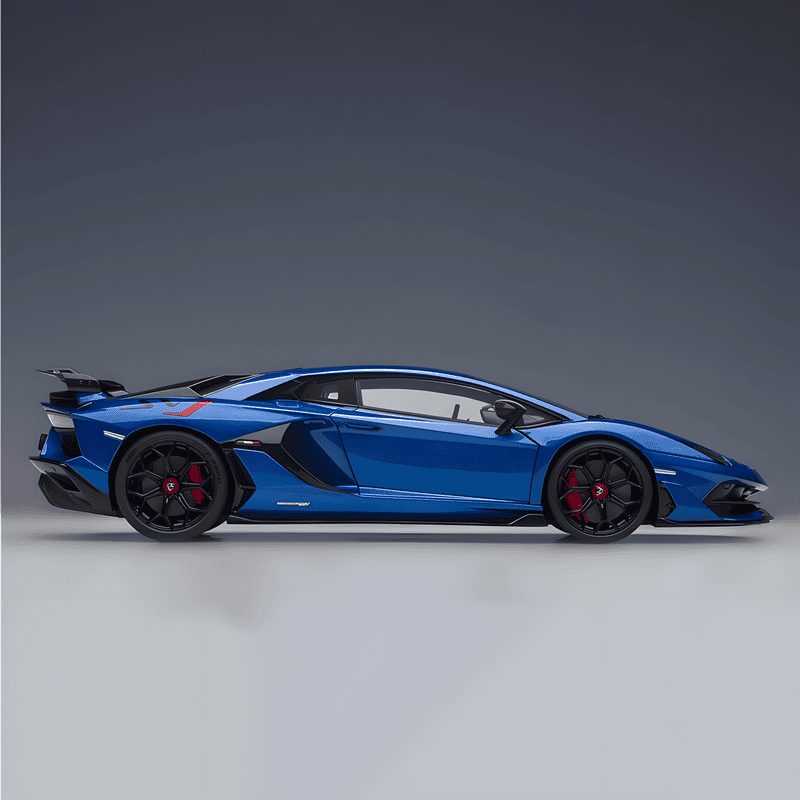 AutoArt Lamborghini Aventador SVJ 1:18 Scale Diecast Model – Diecast Supercar Collection（Blue）