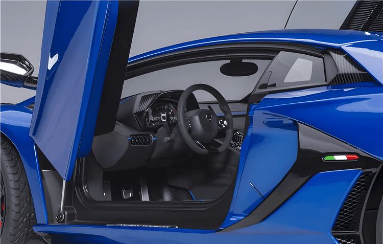 AutoArt Lamborghini Aventador SVJ 1:18 Scale Diecast Model – Diecast Supercar Collection（Blue）