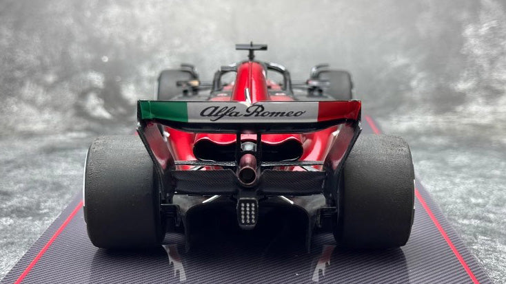 Alfa Romeo F1 C42 – #77 Valtteri Bottas Bahrain GP Edition&nbsp;1:18 Scale Model by Kilo NZG (Alloy Shell + Display Base Cover)