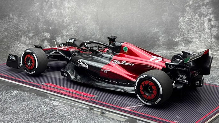 Alfa Romeo F1 C42 – #77 Valtteri Bottas Bahrain GP Edition&nbsp;1:18 Scale Model by Kilo NZG (Alloy Shell + Display Base Cover)