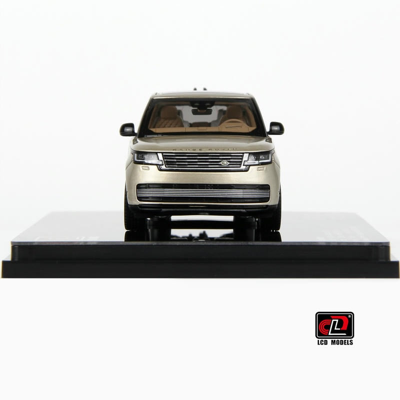 Pre-Order LCD 1:43 Range Rover Gold Alloy Full-Open Model – Acrylic Display & Transparent Sunroof