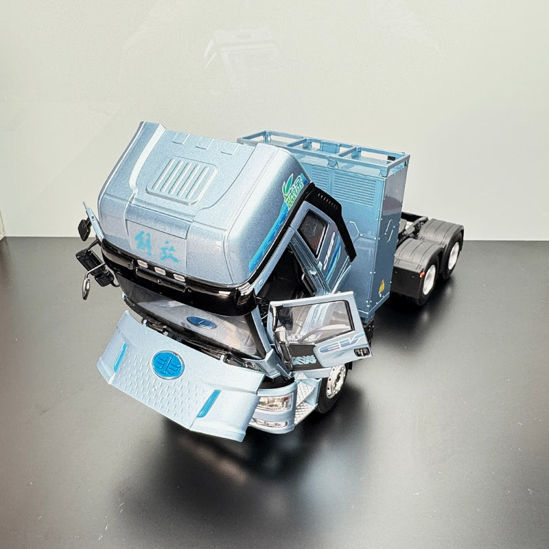 Jiefang J6P New Energy Blue Road 1:24 Die-Cast Model Truck (Alloy Edition)