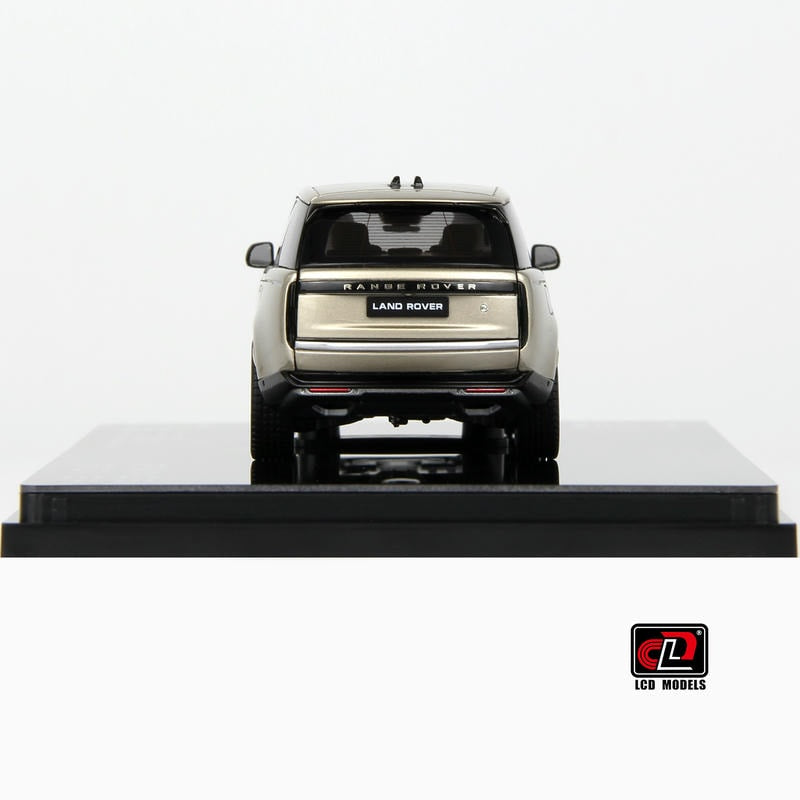 Pre-Order LCD 1:43 Range Rover Gold Alloy Full-Open Model – Acrylic Display & Transparent Sunroof