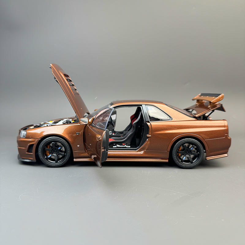 MotorHelix 1:18 Nissan GT-R R34 Metallic Bronze Diecast Car