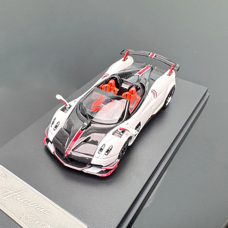 Pagani Huayra BC Convertible Diecast Model – 1:64 Collectible by LCD (White/Silver/Orange)