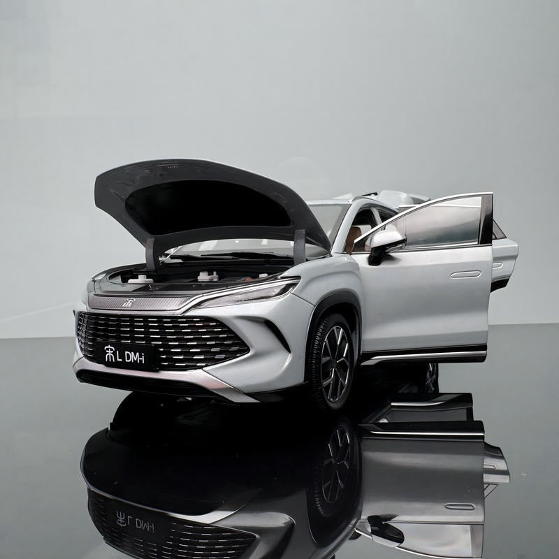 BYD Song L DM-i 1/18 2025 New Energy Ice Amber Blue Die-casting Alloy Car Model