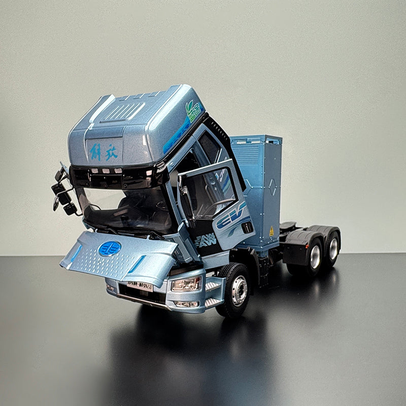 Jiefang J6P New Energy Blue Road 1:24 Die-Cast Model Truck (Alloy Edition)