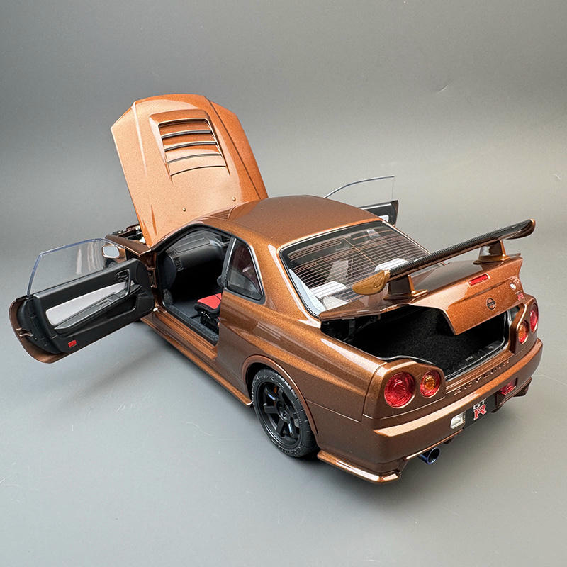 MotorHelix 1:18 Nissan GT-R R34 Metallic Bronze Diecast Car