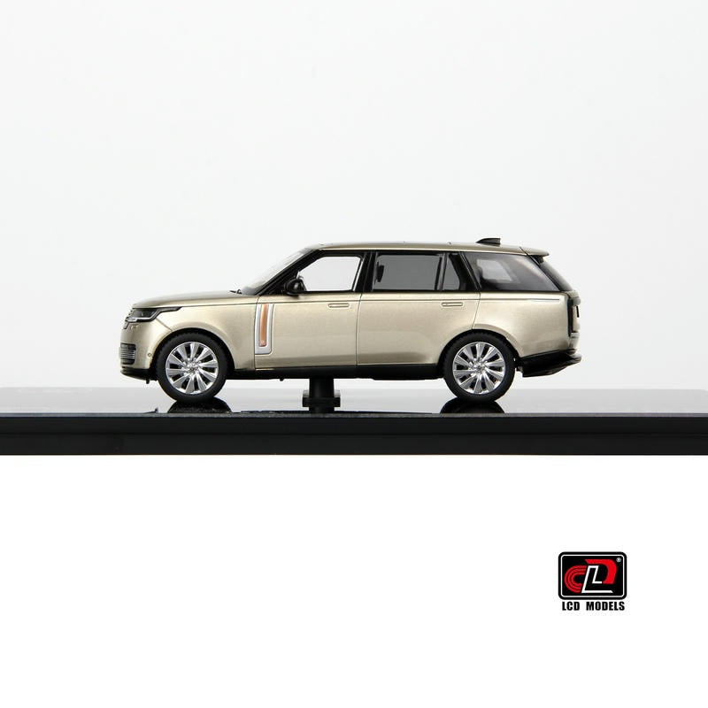 Pre-Order LCD 1:43 Range Rover Gold Alloy Full-Open Model – Acrylic Display & Transparent Sunroof