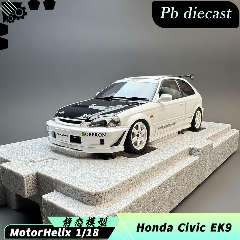 MotorHelix 1:18 Honda Civic Type R (EK9) J's Racing Diecast Model