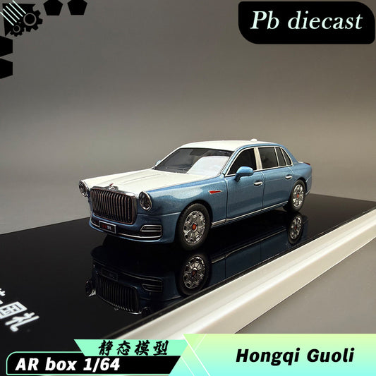 AR BOX 1:64 Hongqi Guoli Diecast Model – (Blue / White)